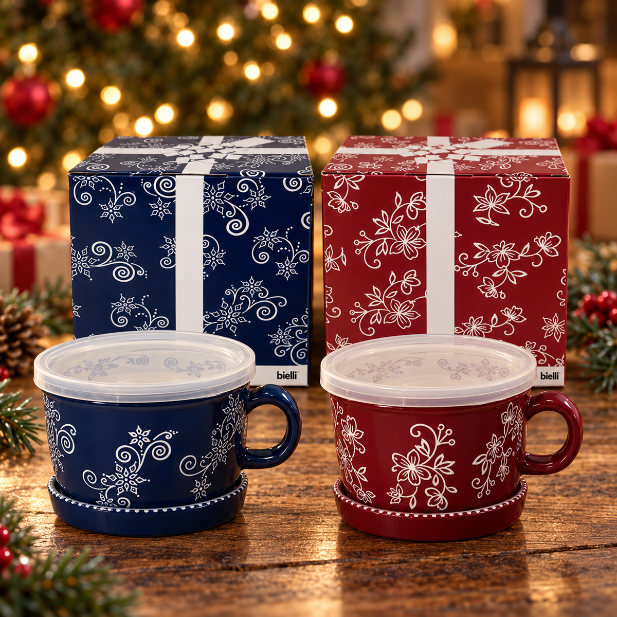 Bielli Mugs w/ Lid-its & Gift Boxes