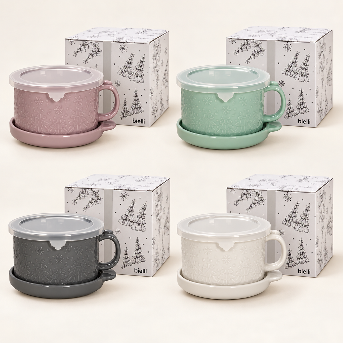 Bielli Mugs w/ Lid-its & Gift Boxes